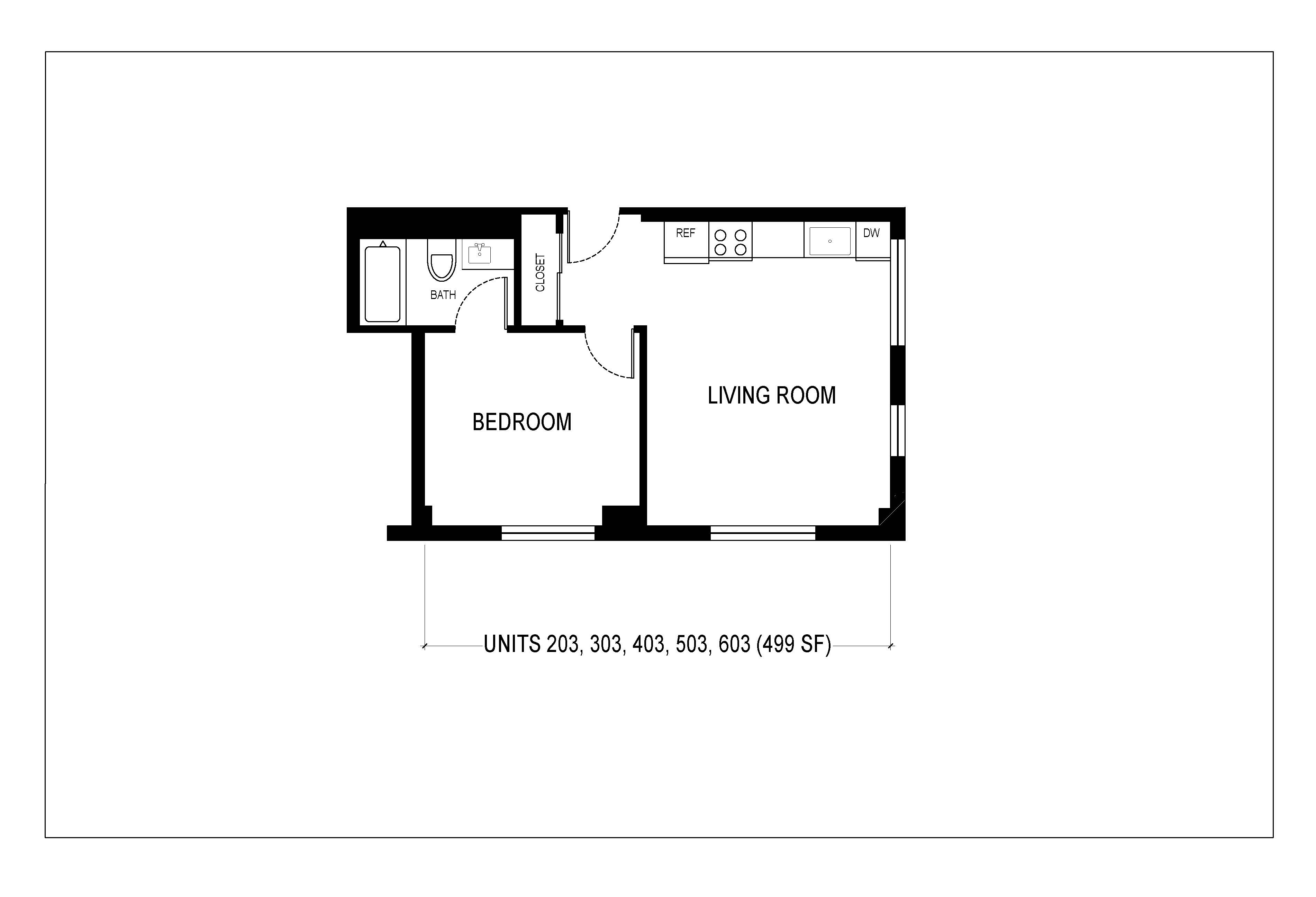1 Bed 1 Bath (03 & 05 )