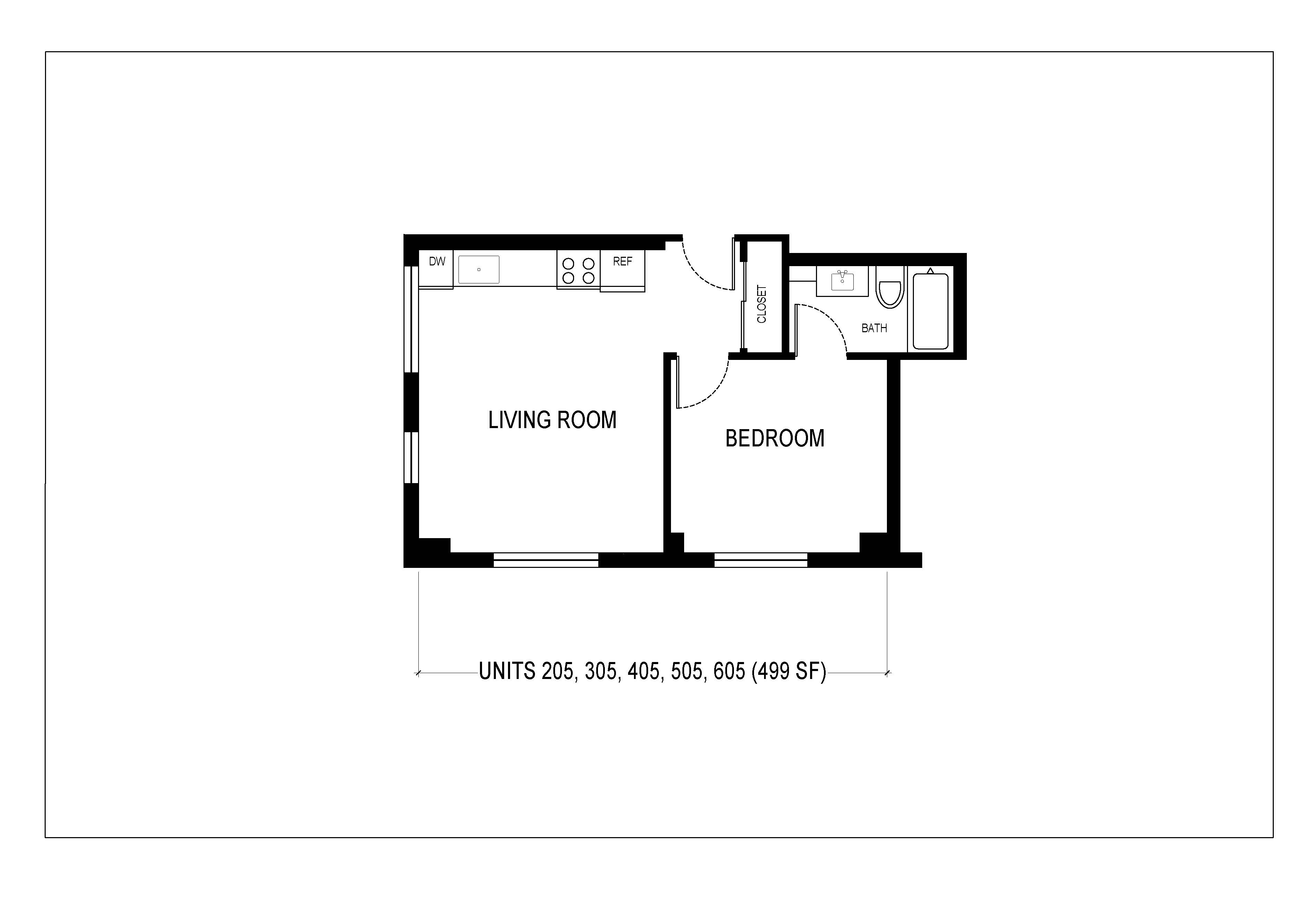 1 Bed 1 Bath (03 & 05 )